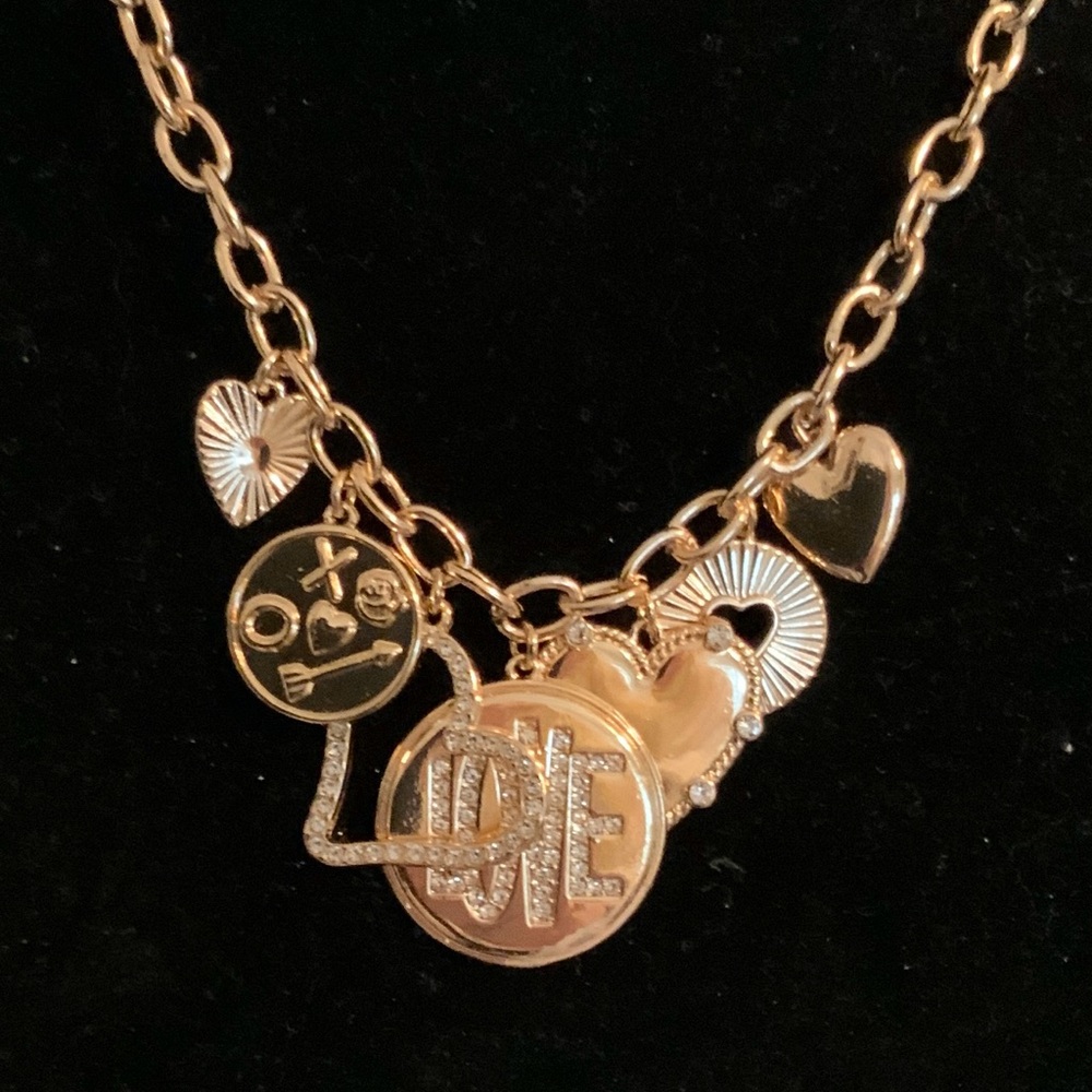 Gold Love Charm Necklace ships gift boxed nice for Valentine’s Day
